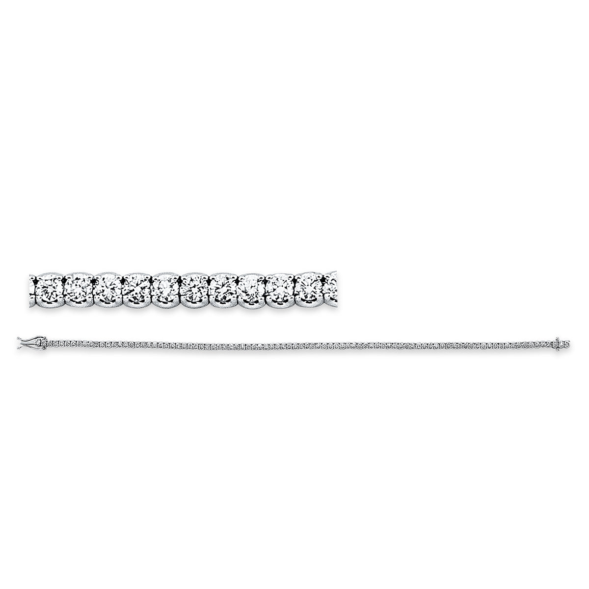 diamond full cut  tennis bracelet bracelet in white gold