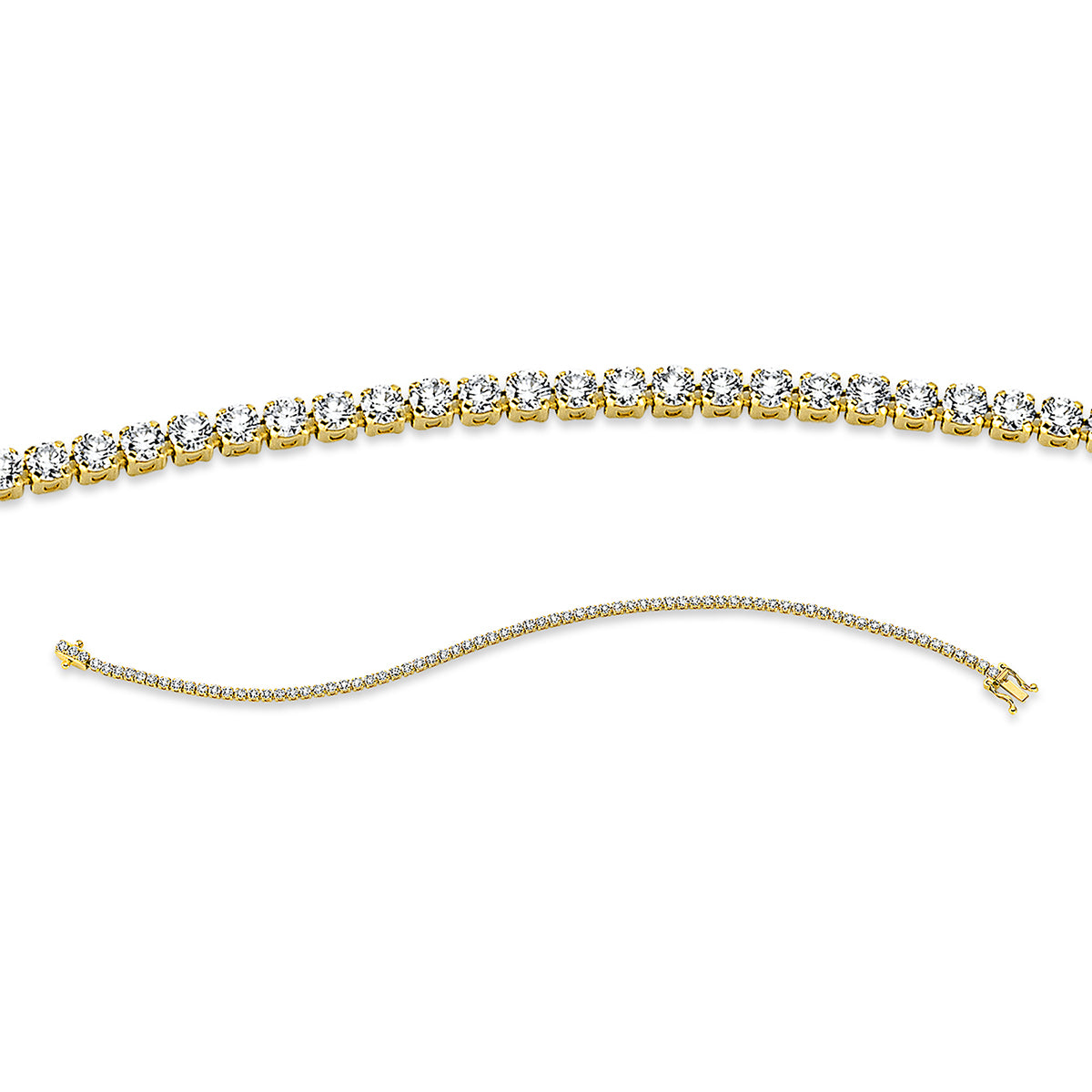 diamond full cut  tennis bracelet bracelet in yellow gold