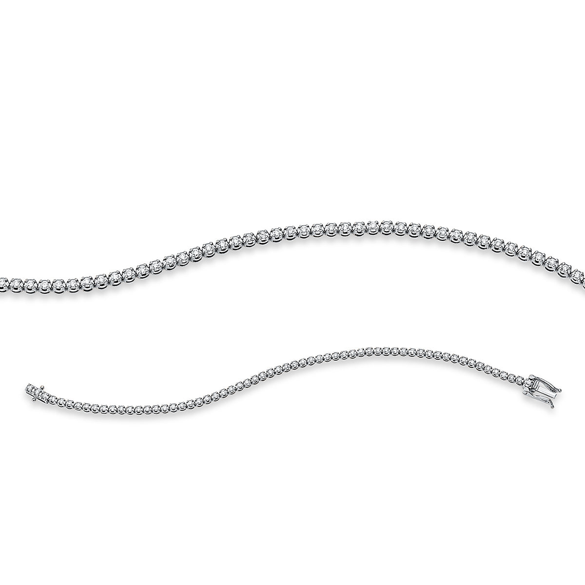 diamond full cut  tennis bracelet bracelet in white gold
