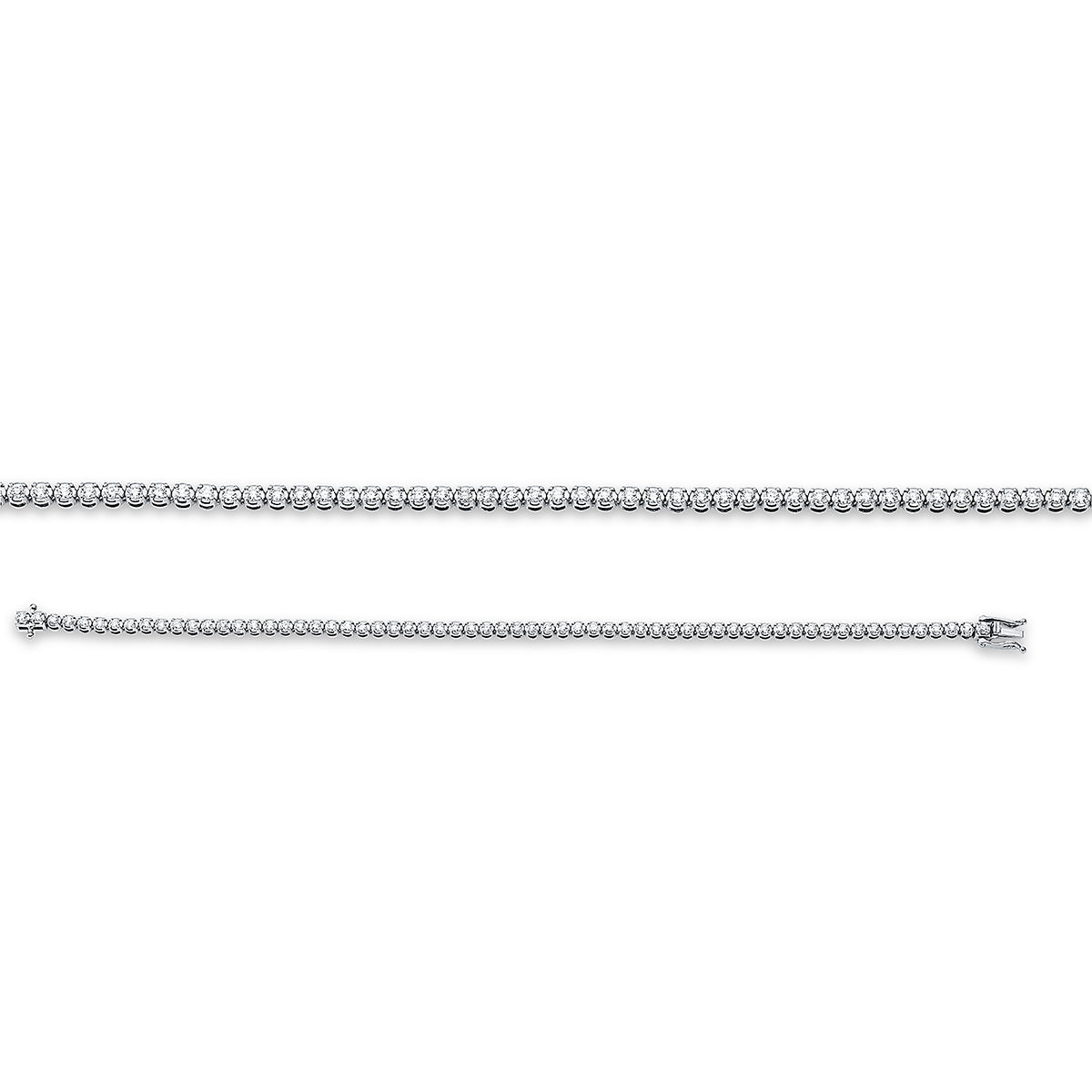 diamond full cut  tennis bracelet bracelet in white gold
