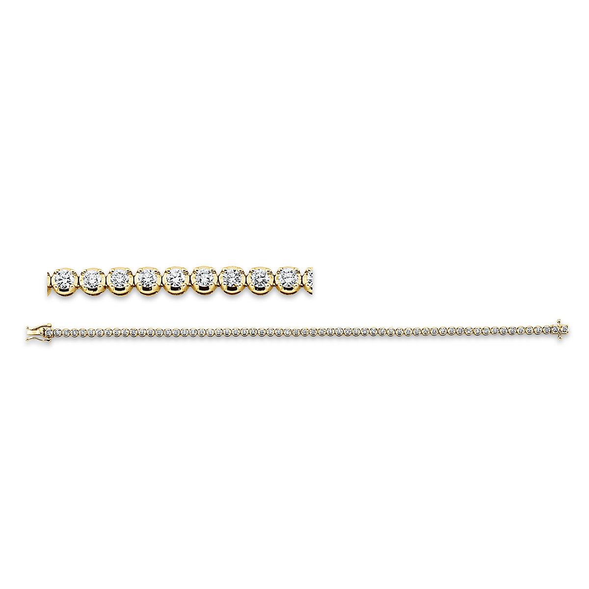 diamond full cut  tennis bracelet bracelet in yellow gold