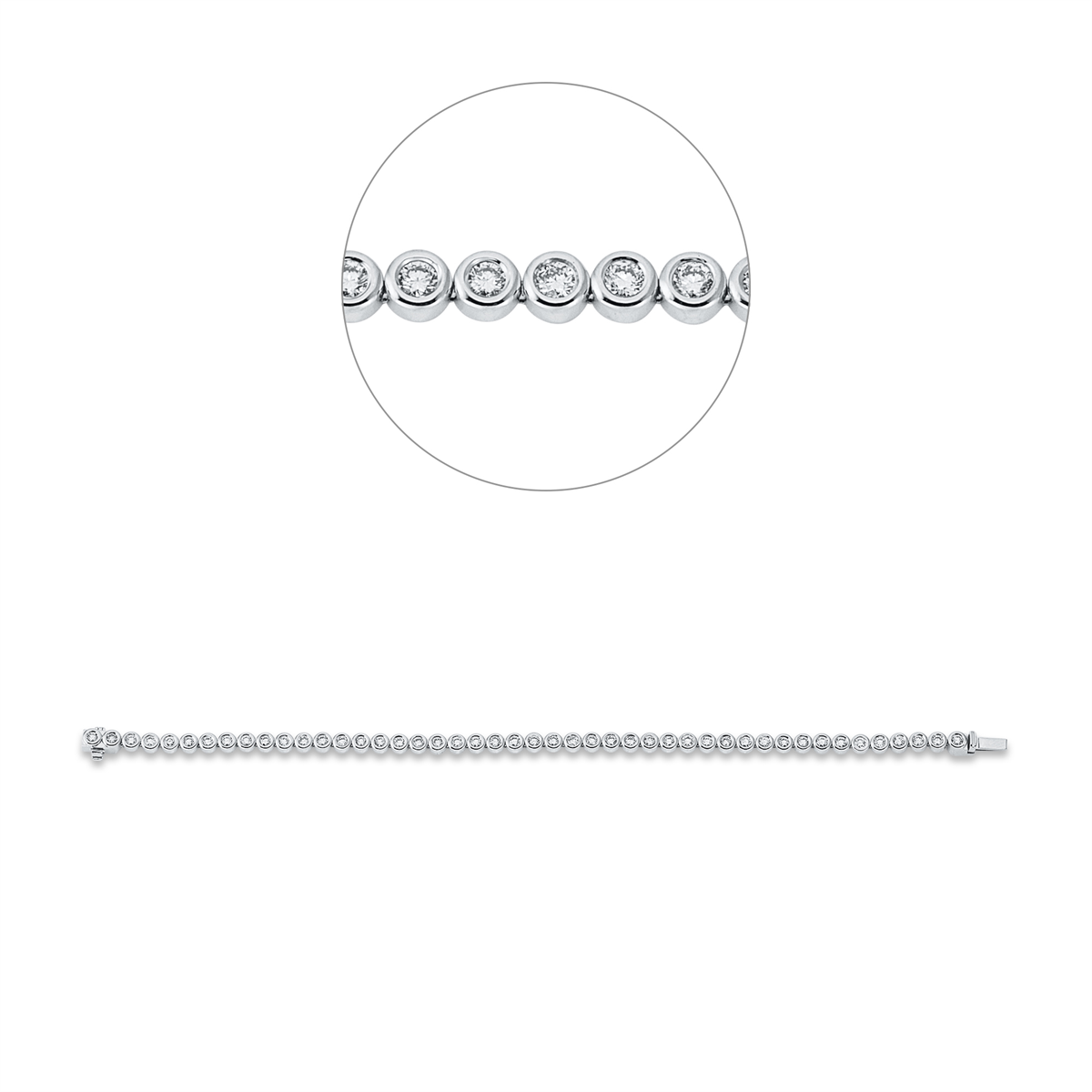 diamond full cut  tennis bracelet bracelet in white gold
