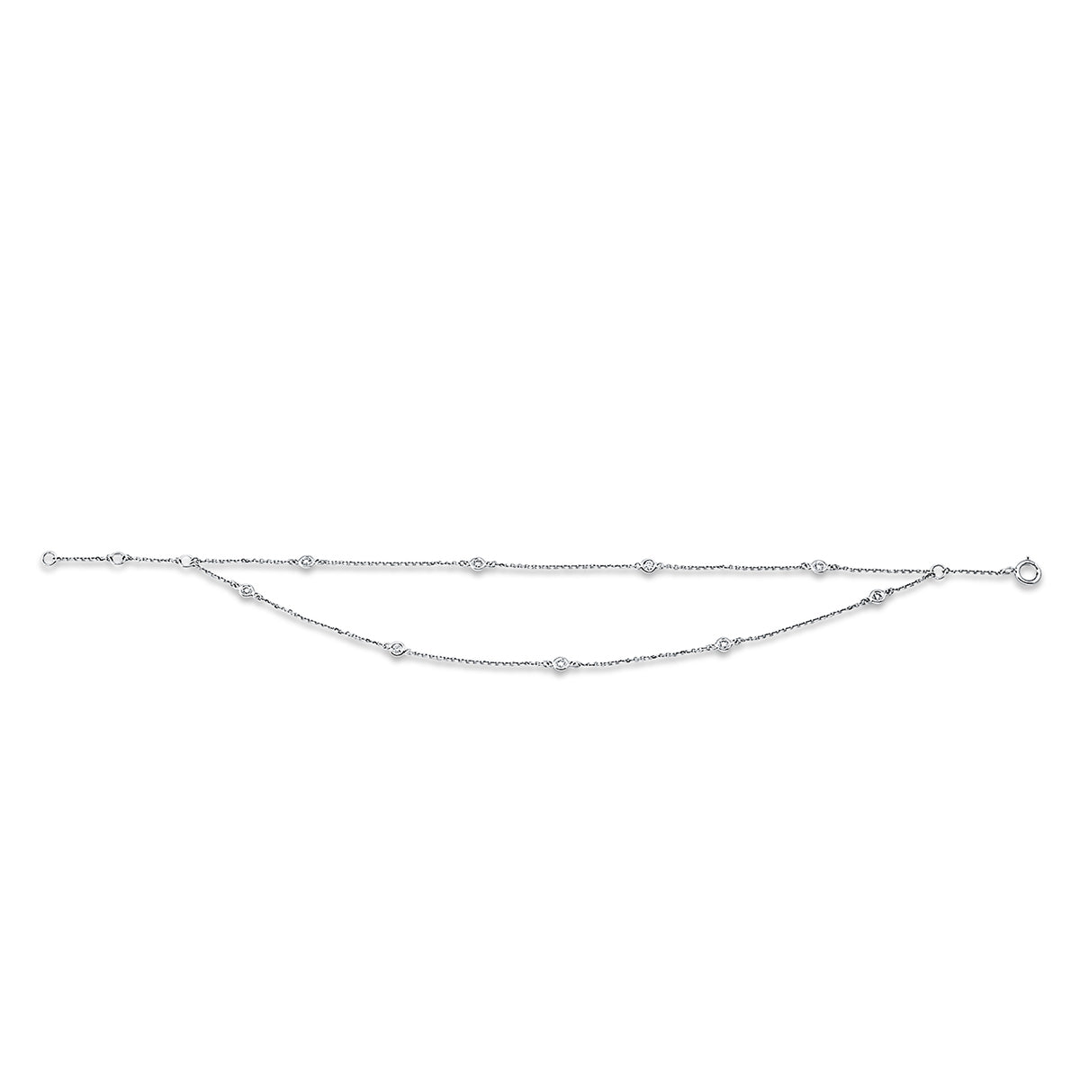 diamond full cut  modern woman bracelet in white gold