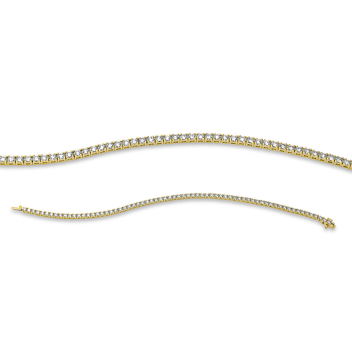 diamond full cut  tennis bracelet bracelet in yellow gold