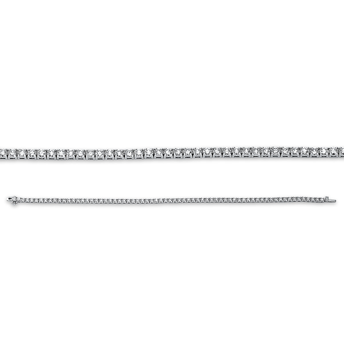 diamond full cut  tennis bracelet bracelet in white gold
