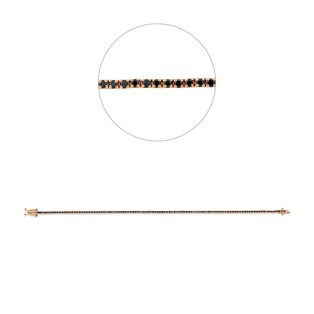 diamond full cut  tennis bracelet bracelet in red gold