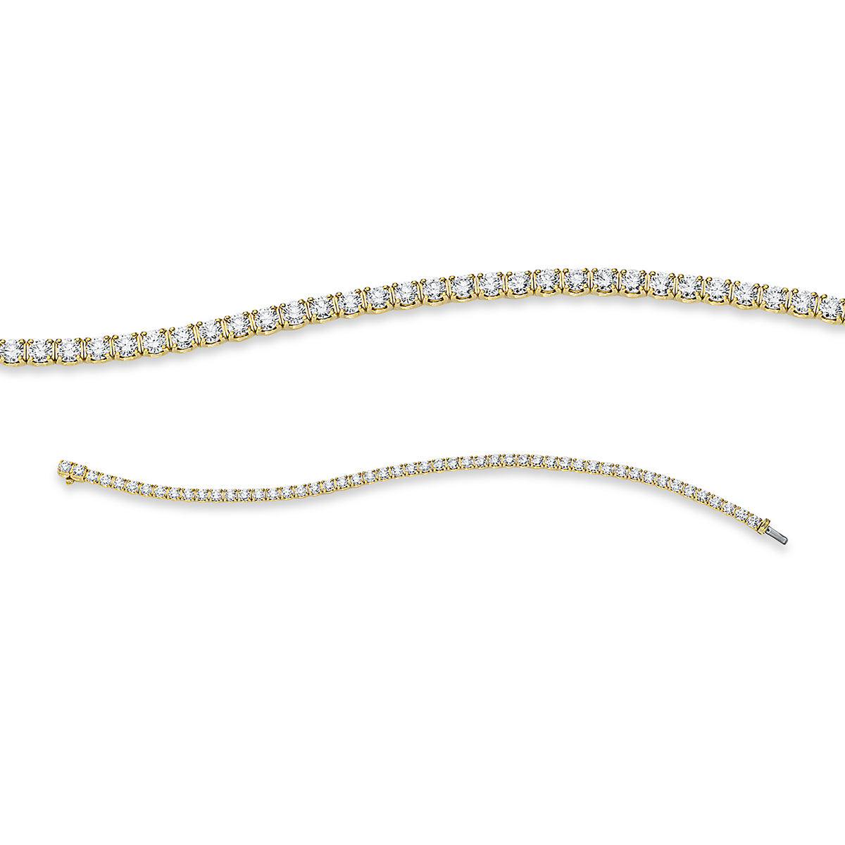 diamond full cut  tennis bracelet bracelet in yellow gold