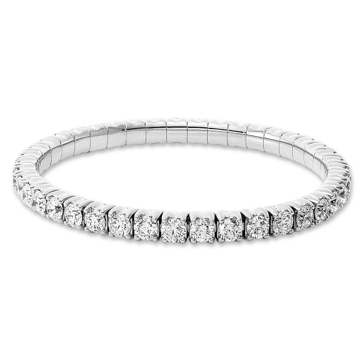 diamond full cut  flex bracelet in white gold