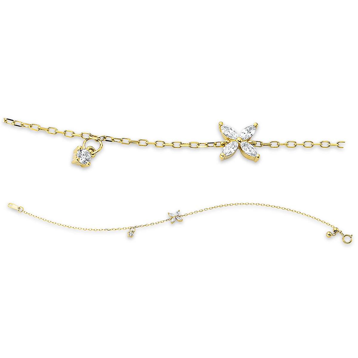 diamond full cut  modern woman bracelet in yellow gold