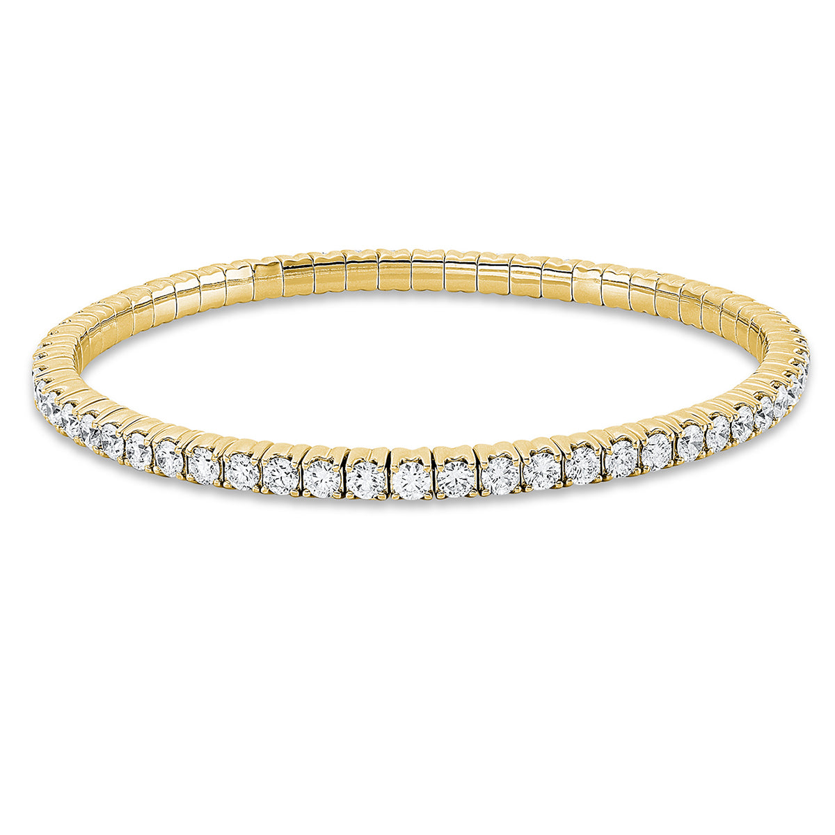 diamond full cut  flex bracelet in yellow gold