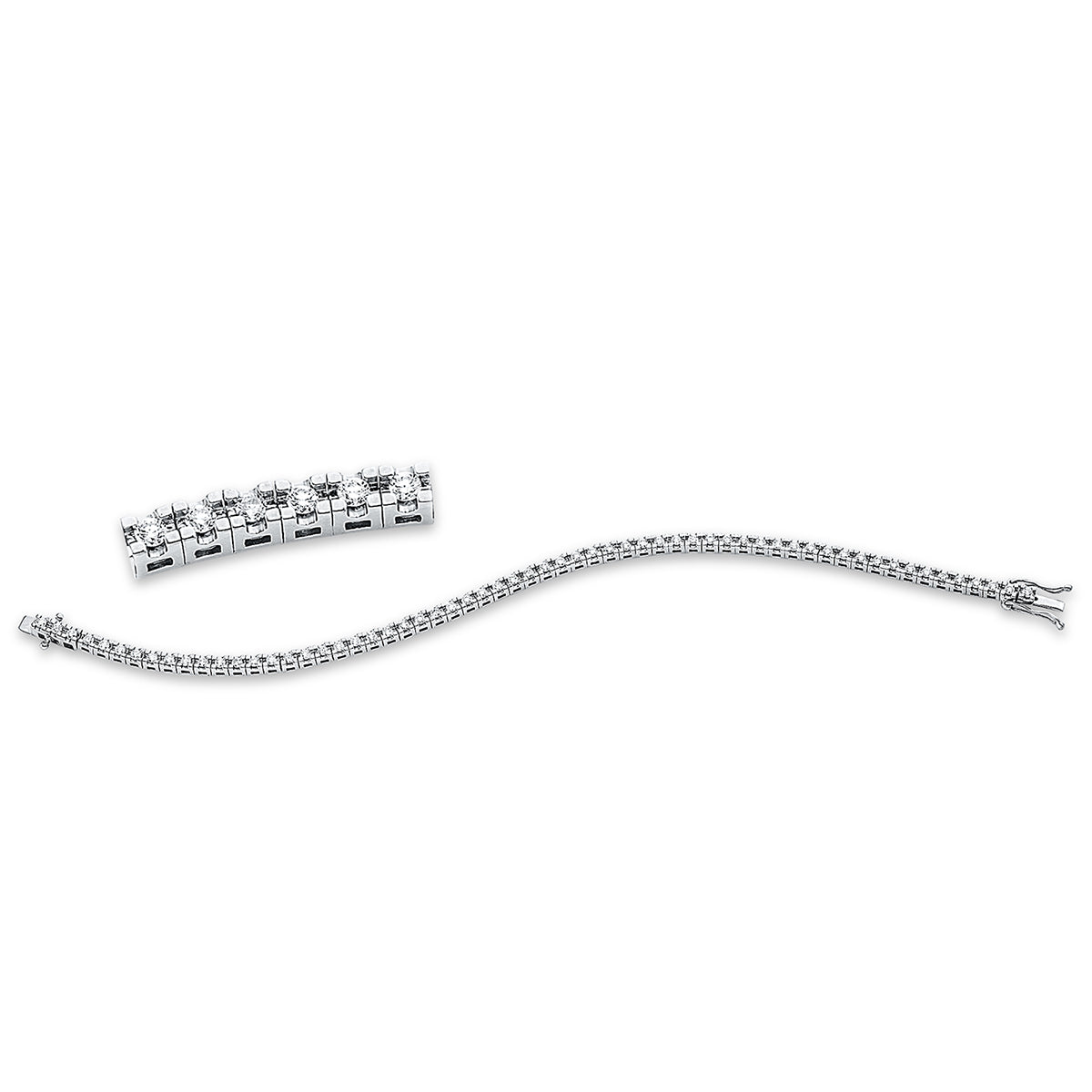 diamond full cut  tennis bracelet bracelet in white gold