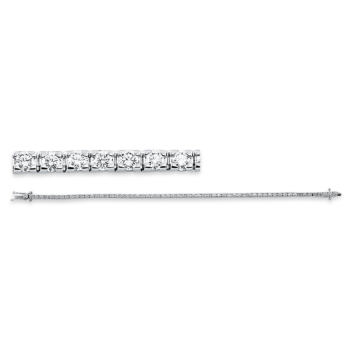 diamond full cut  tennis bracelet bracelet in white gold