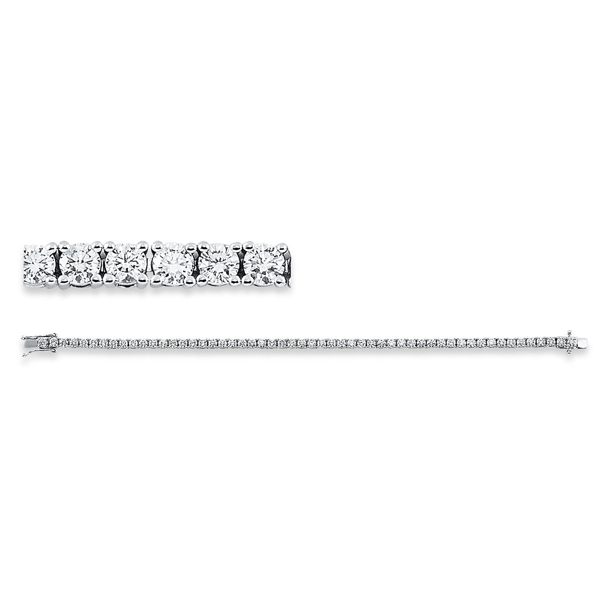 diamond full cut  tennis bracelet bracelet in white gold