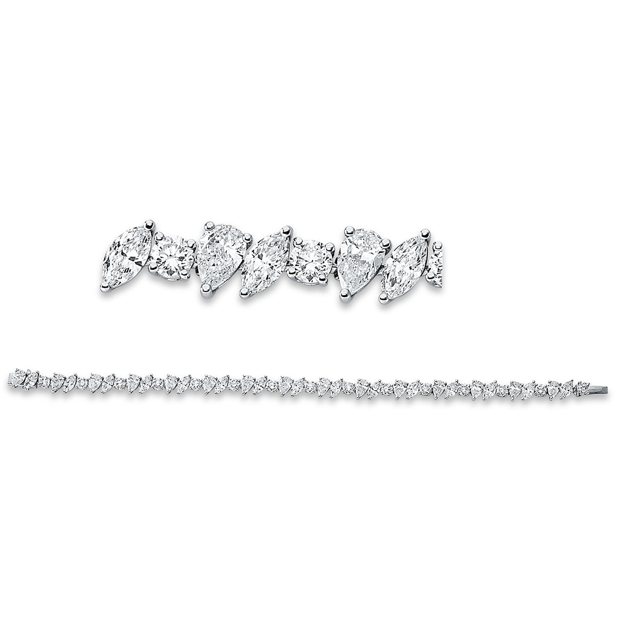 diamond full cut  exclusive bracelet in white gold