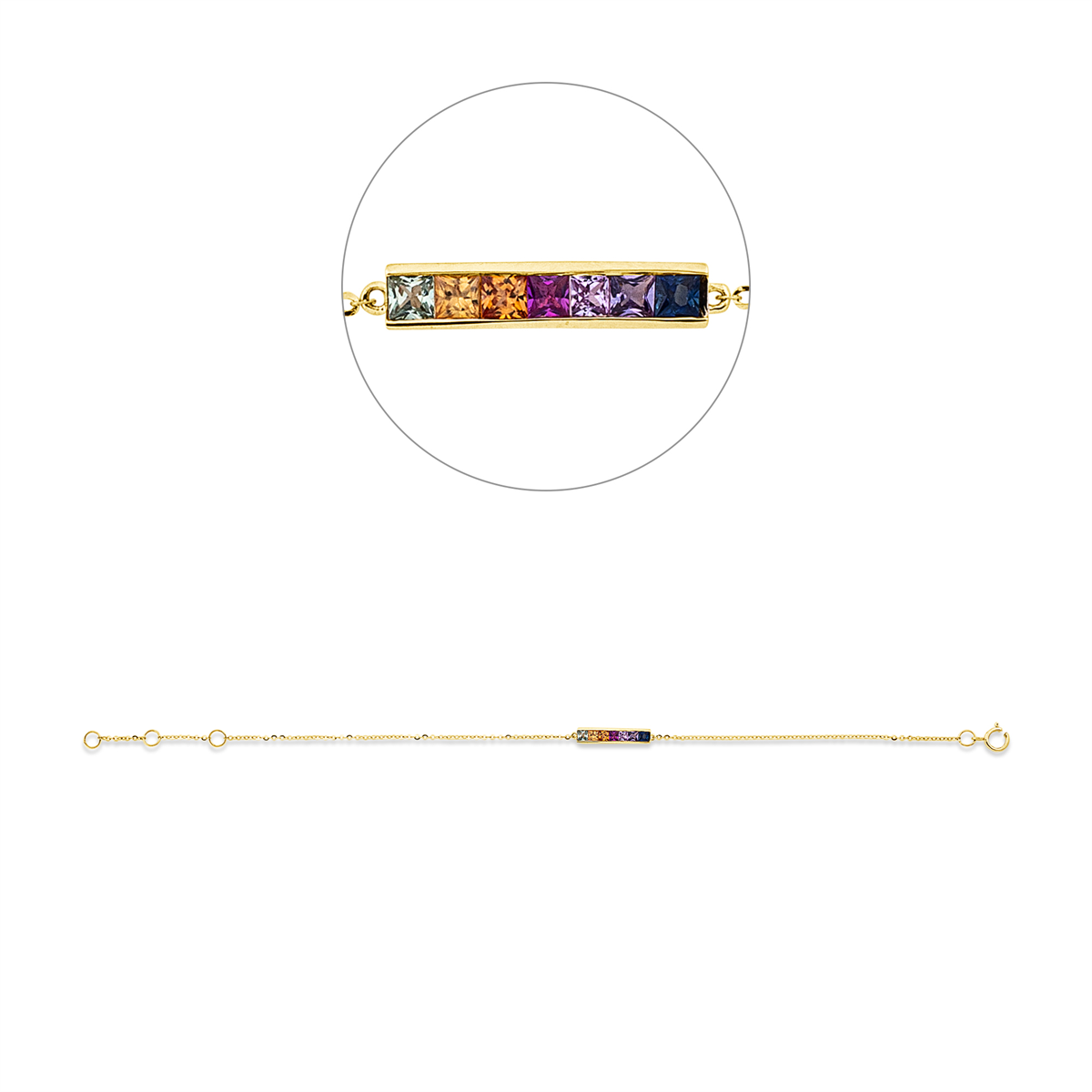 gekleurde stenen klassieke armband - 5E082