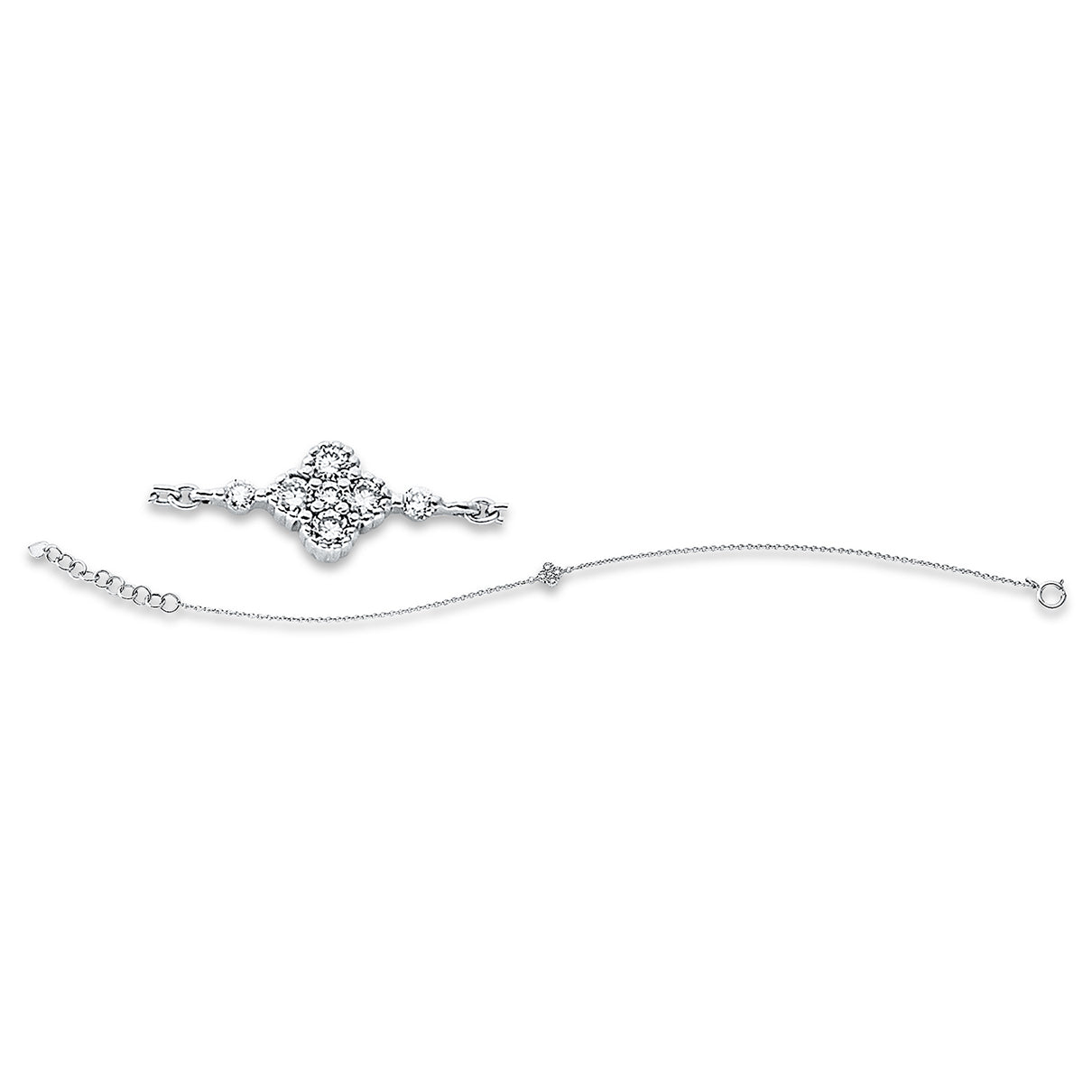 diamond full cut  multi-stone bracelet in white gold