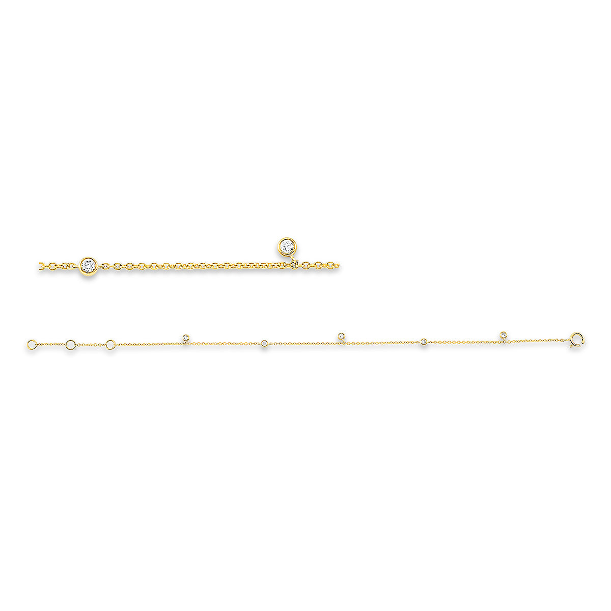 diamond full cut  modern woman bracelet in yellow gold