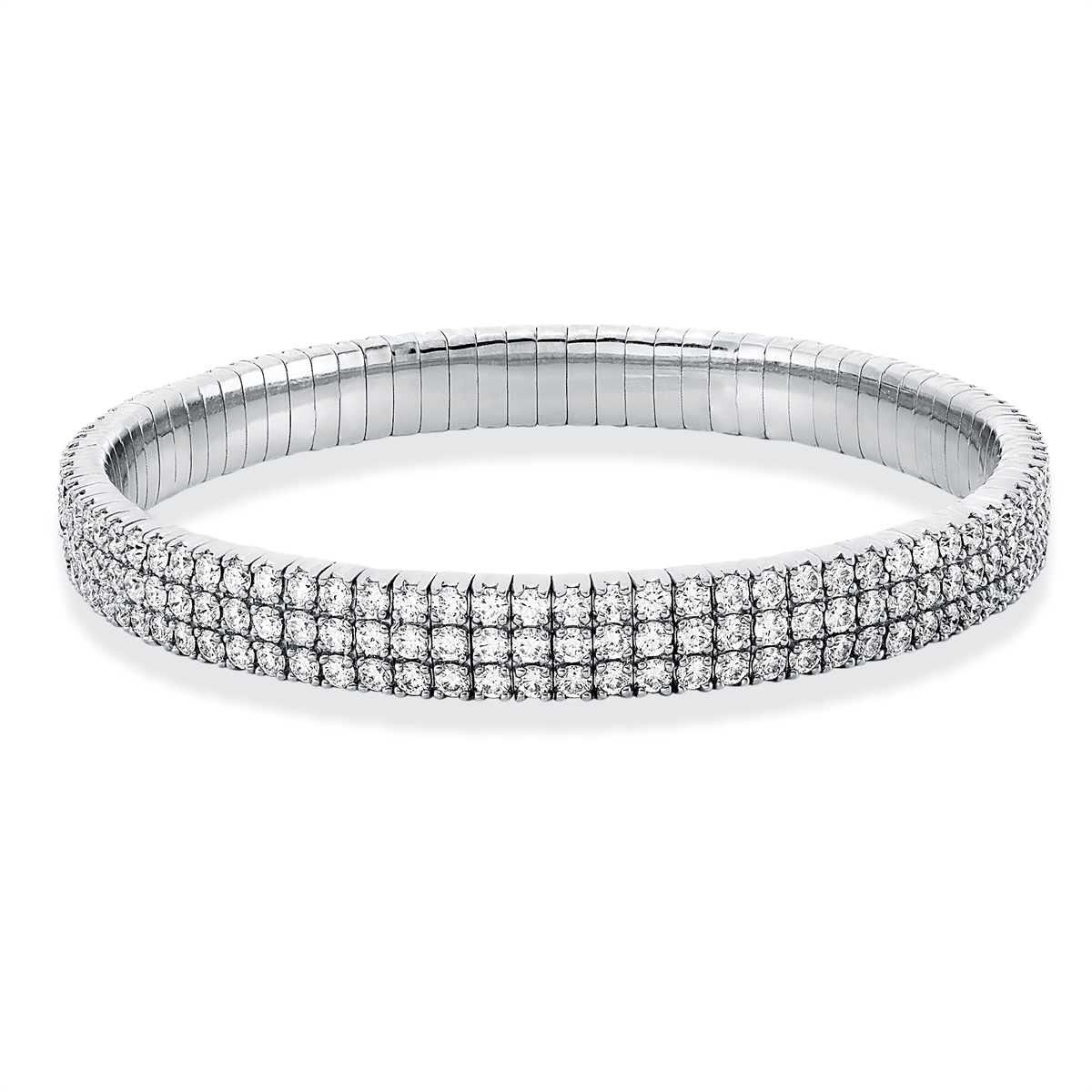 diamond full cut  flex bracelet in white gold