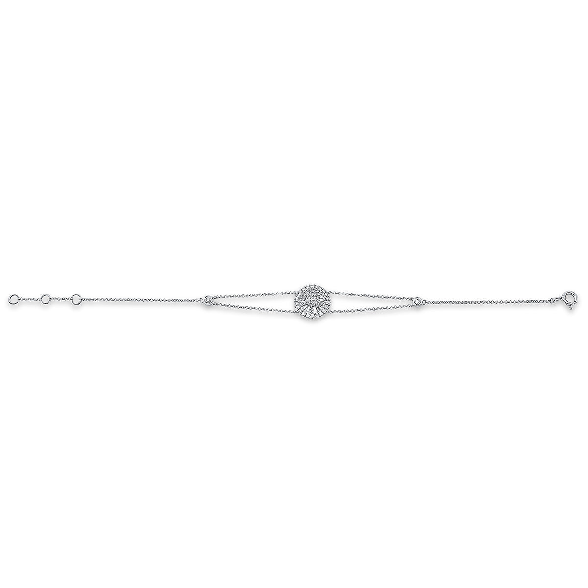 diamond full cut  baguette bracelet in white gold