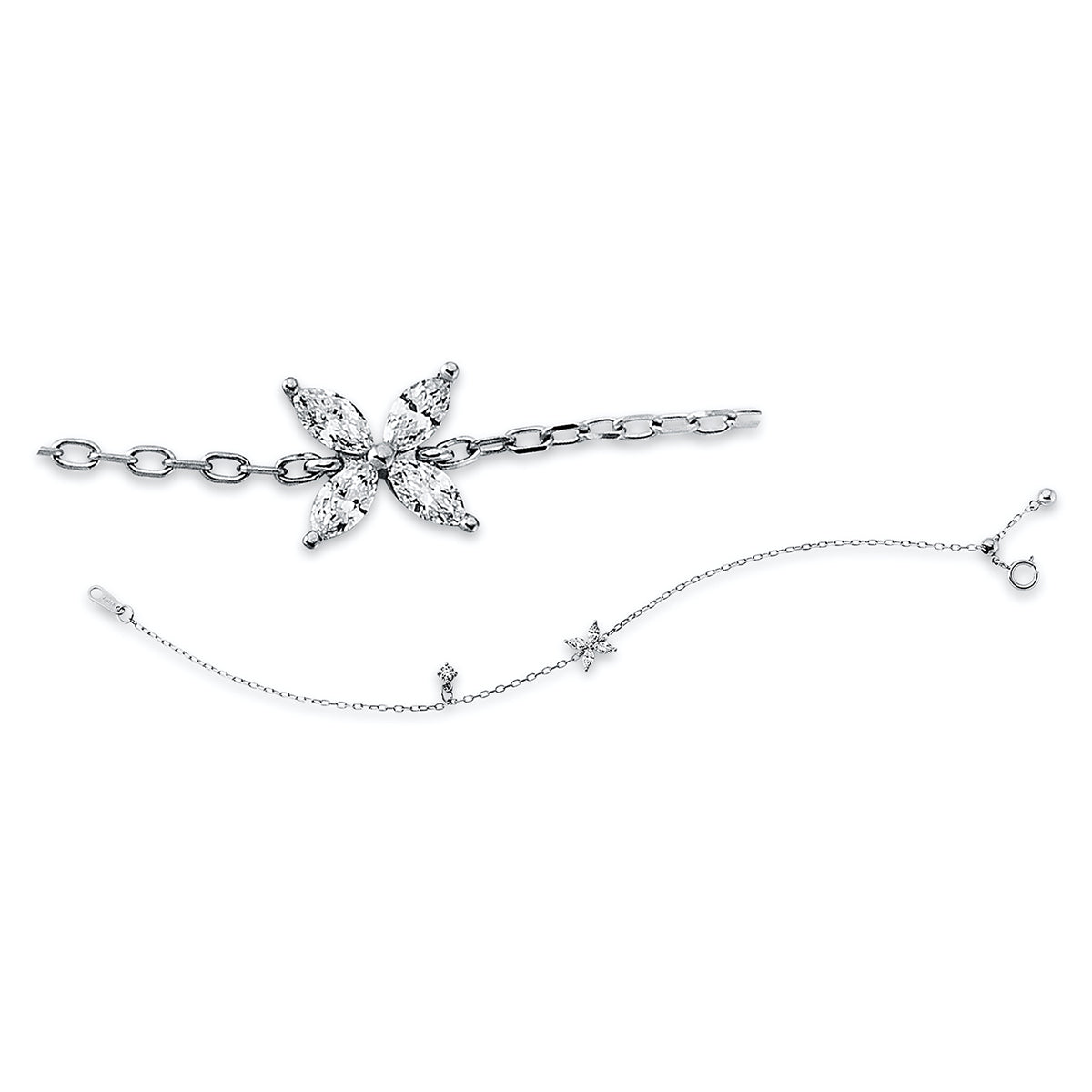 diamond full cut  modern woman bracelet in white gold