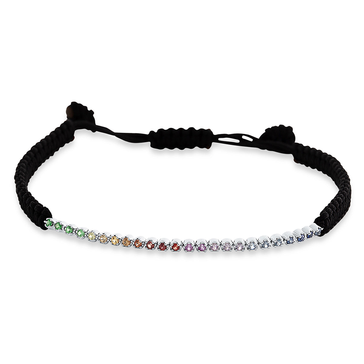 leren en textielen bandarmband - 5E329
