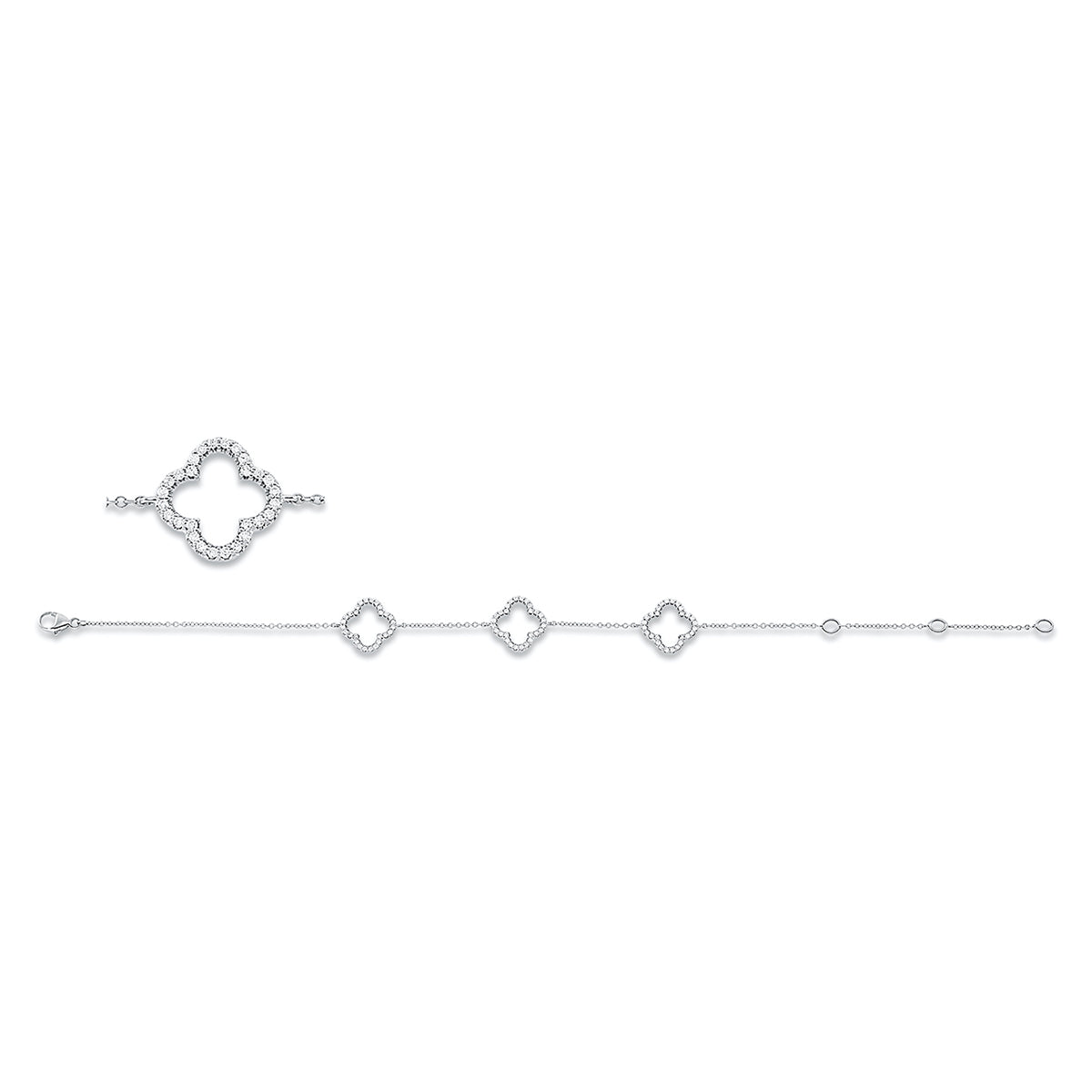 diamond full cut  modern woman bracelet in white gold