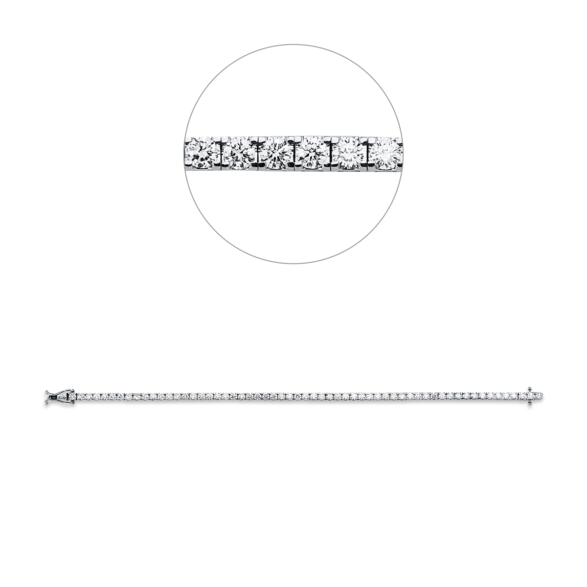 diamond full cut  tennis bracelet bracelet in yellow gold / white gold