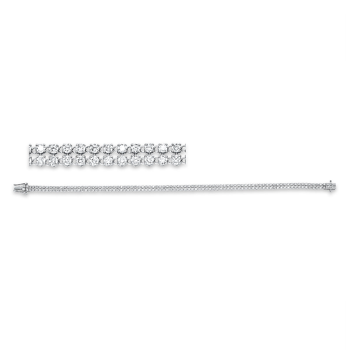 diamond full cut  multi-stone bracelet in white gold