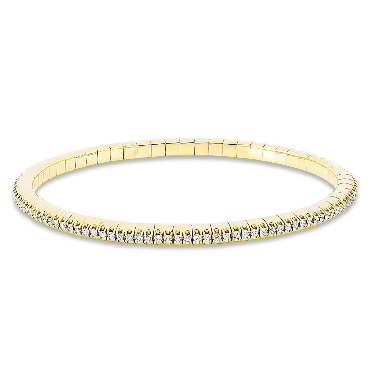 diamond full cut  flex bracelet in yellow gold