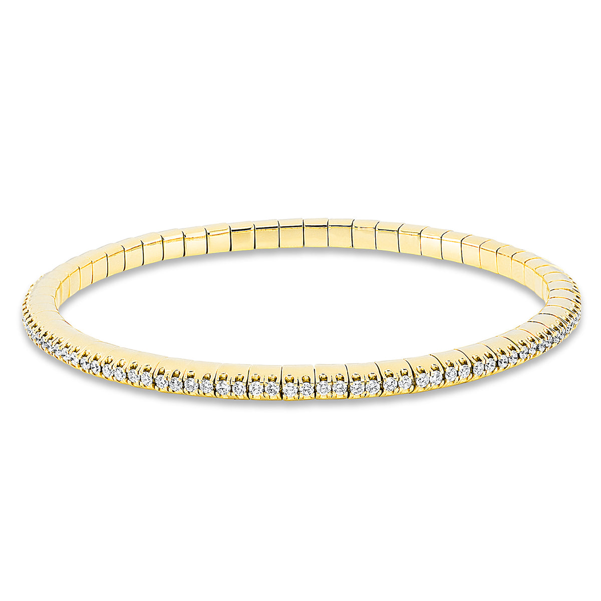 diamond full cut  flex bracelet in yellow gold