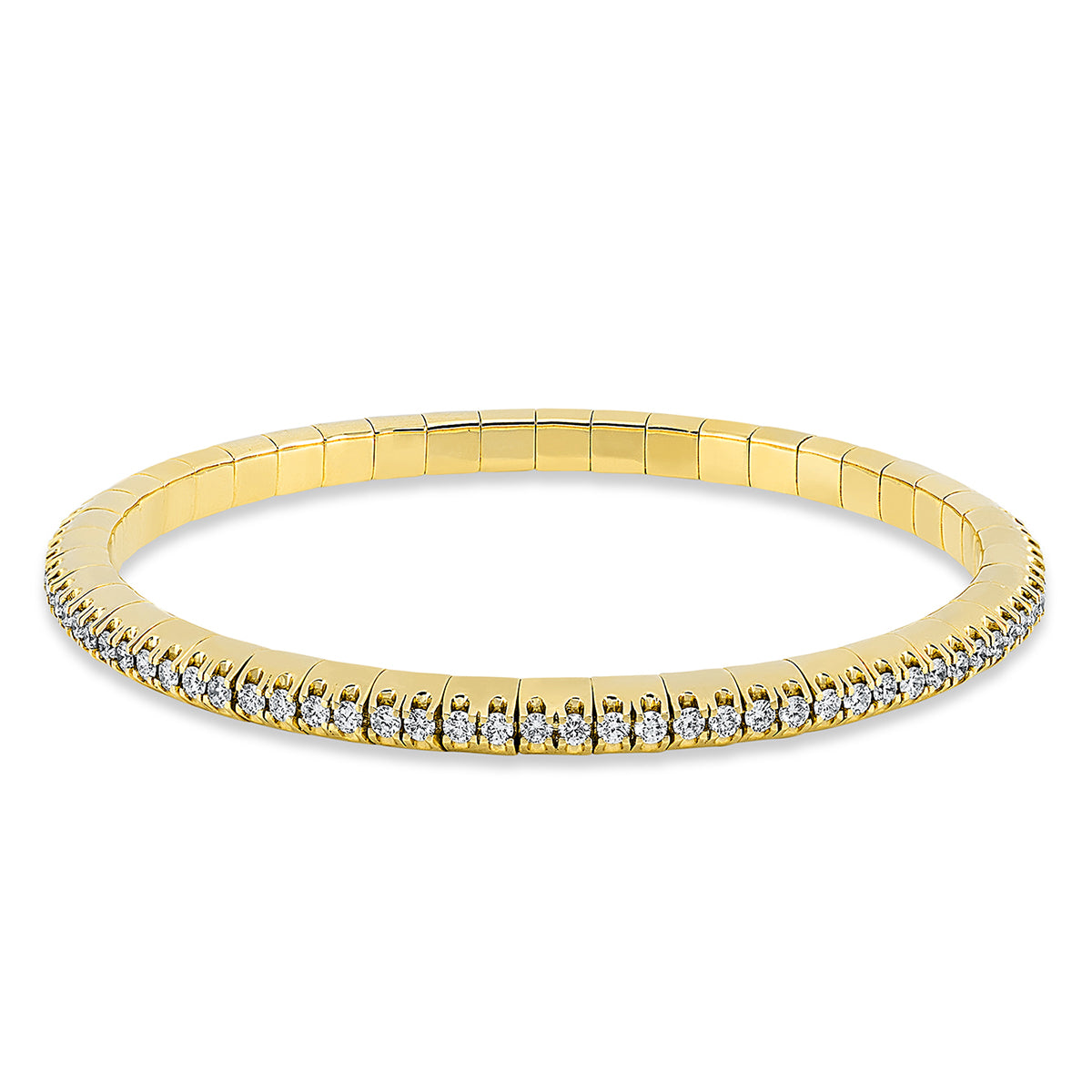diamond full cut  flex bracelet in yellow gold