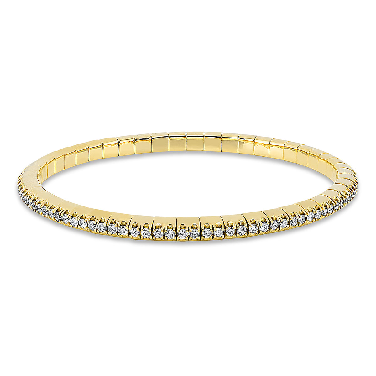 diamond full cut  flex bracelet in yellow gold