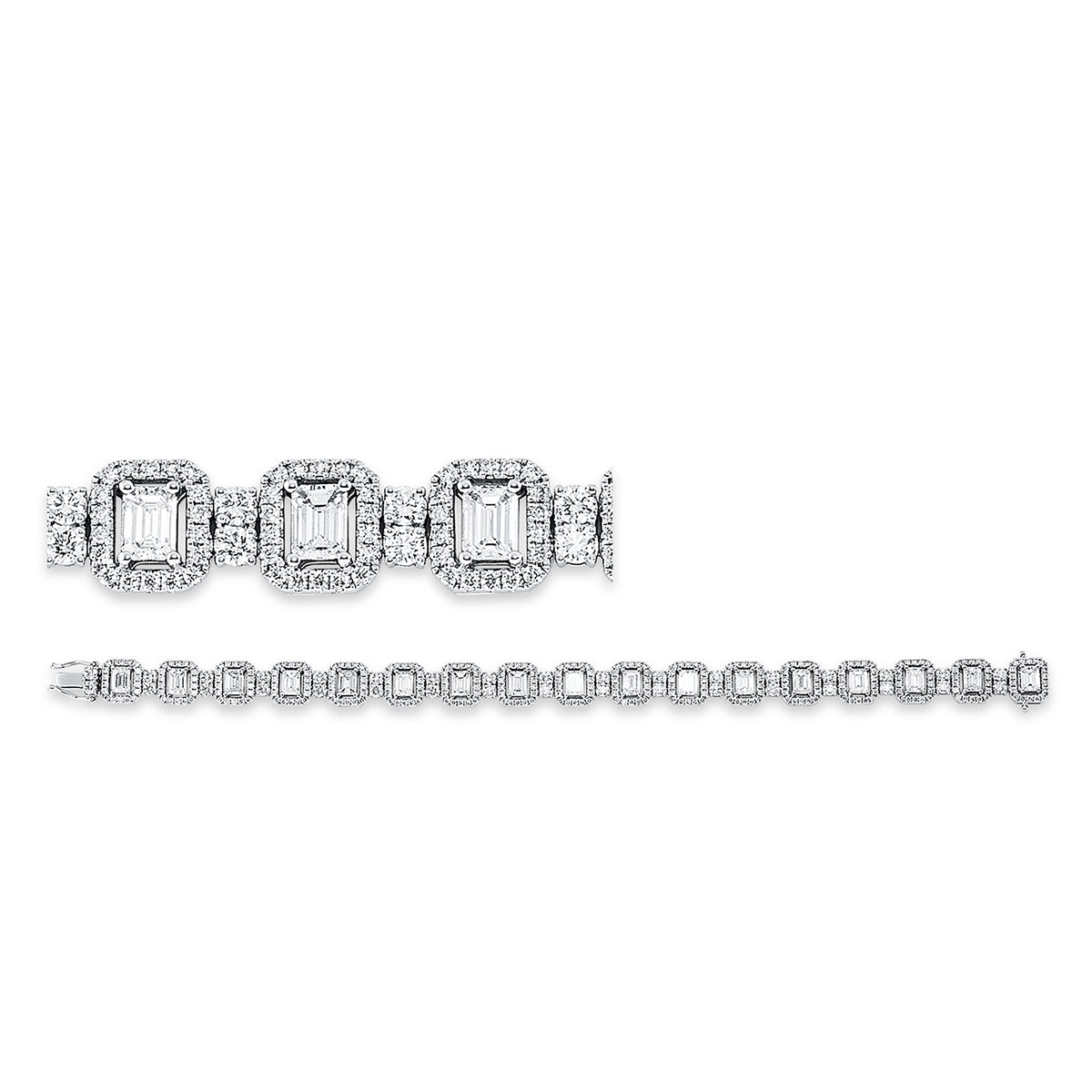 diamond full cut  exclusive bracelet in white gold