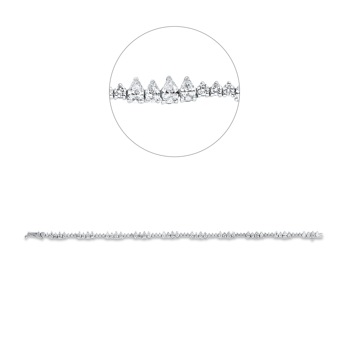 diamond full cut  exclusive bracelet in white gold