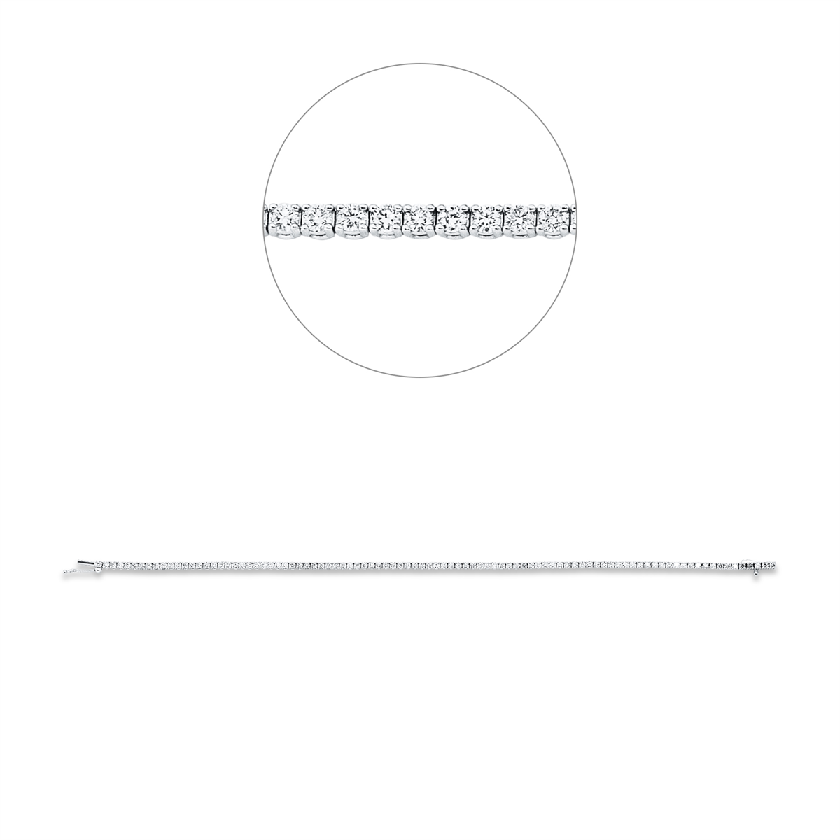 diamond full cut  tennis bracelet bracelet in white gold