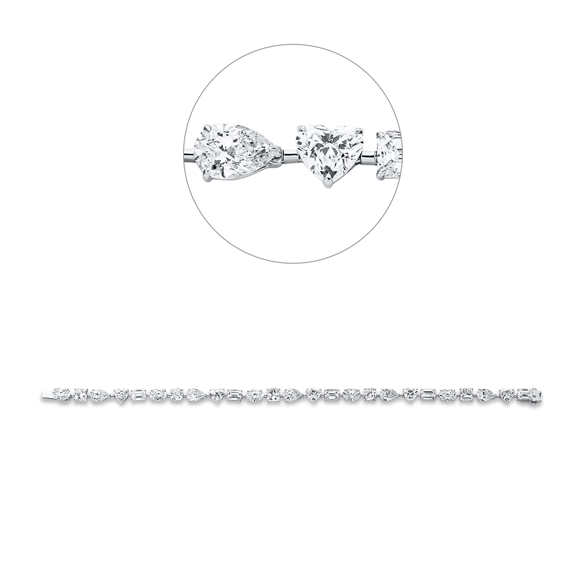 cushion  exclusive bracelet in white gold