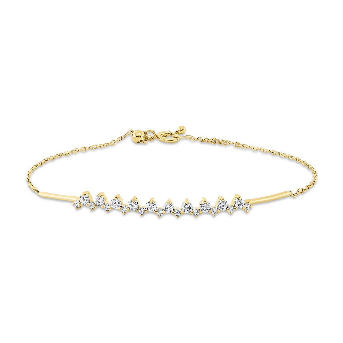diamond full cut  modern woman bracelet in yellow gold