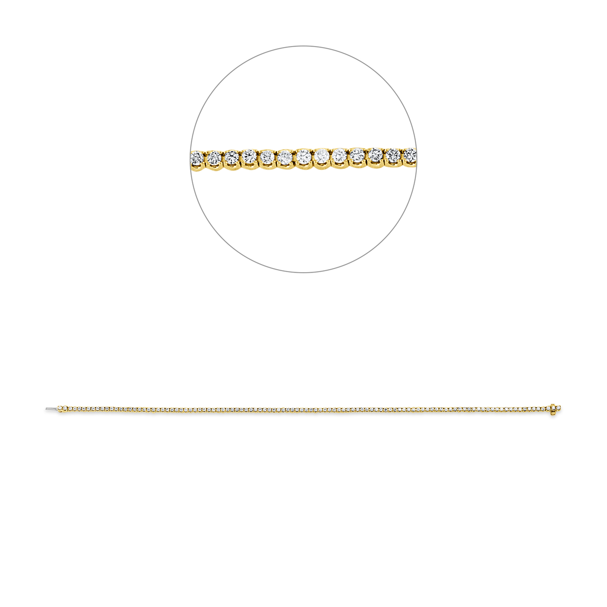 diamond full cut  tennis bracelet bracelet in yellow gold / white gold