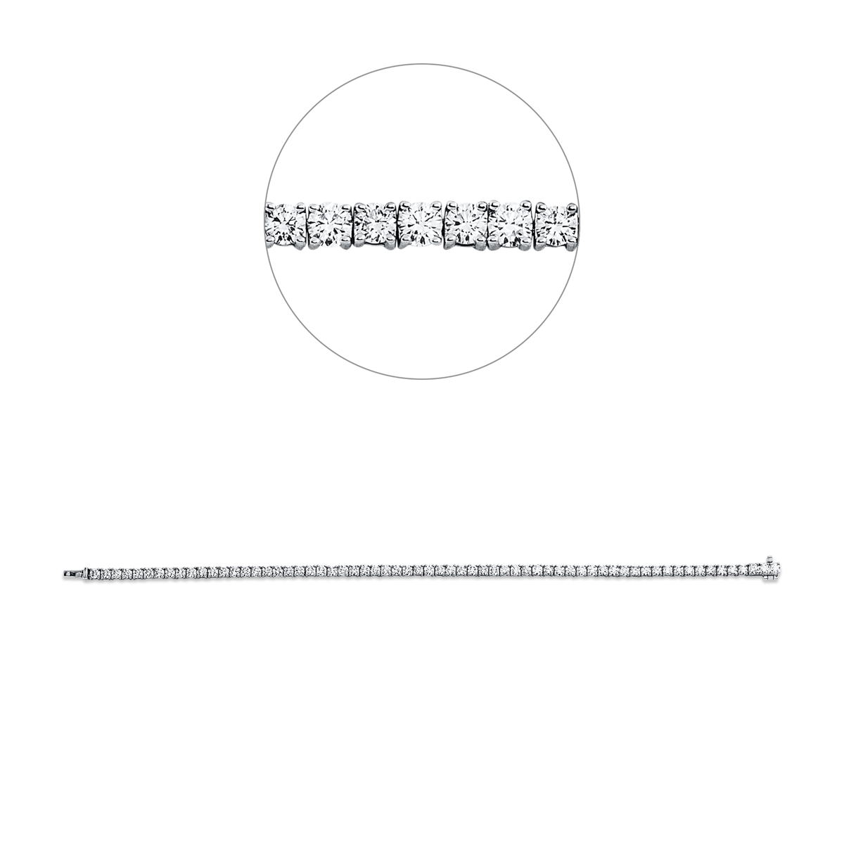 diamond full cut  tennis bracelet bracelet in white gold