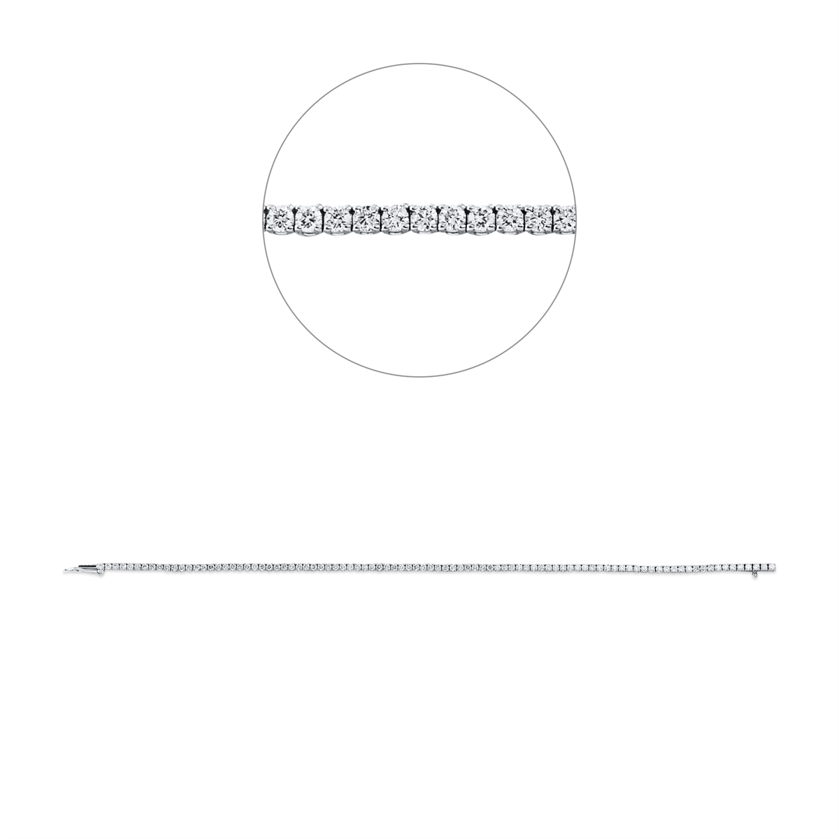 diamond full cut  tennis bracelet bracelet in white gold