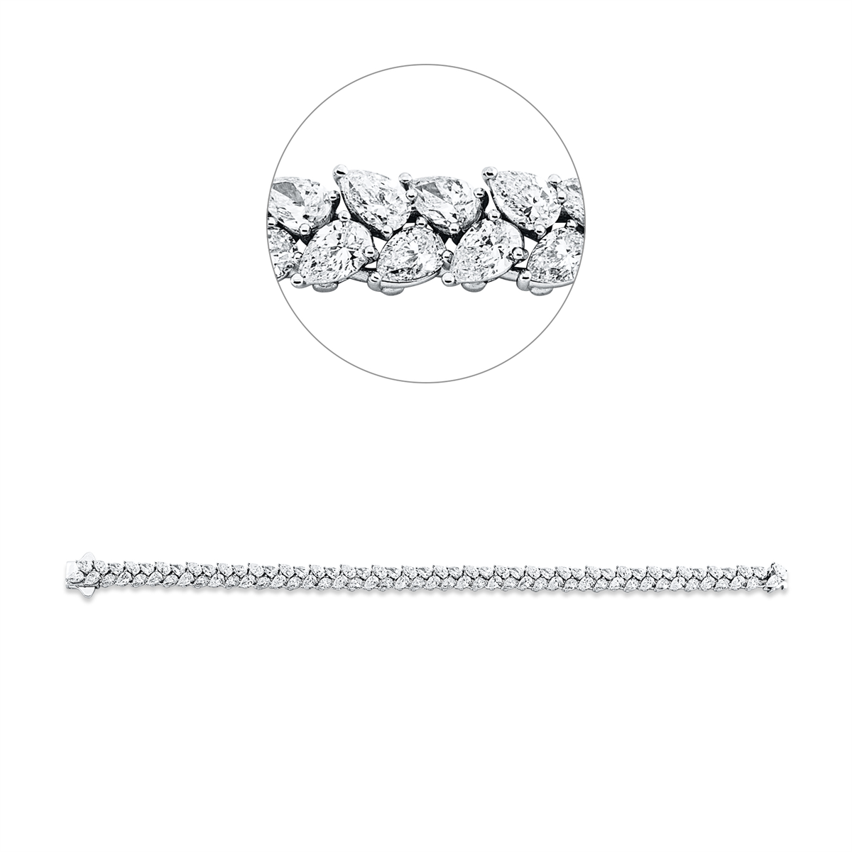 pear shape  exclusive bracelet in white gold