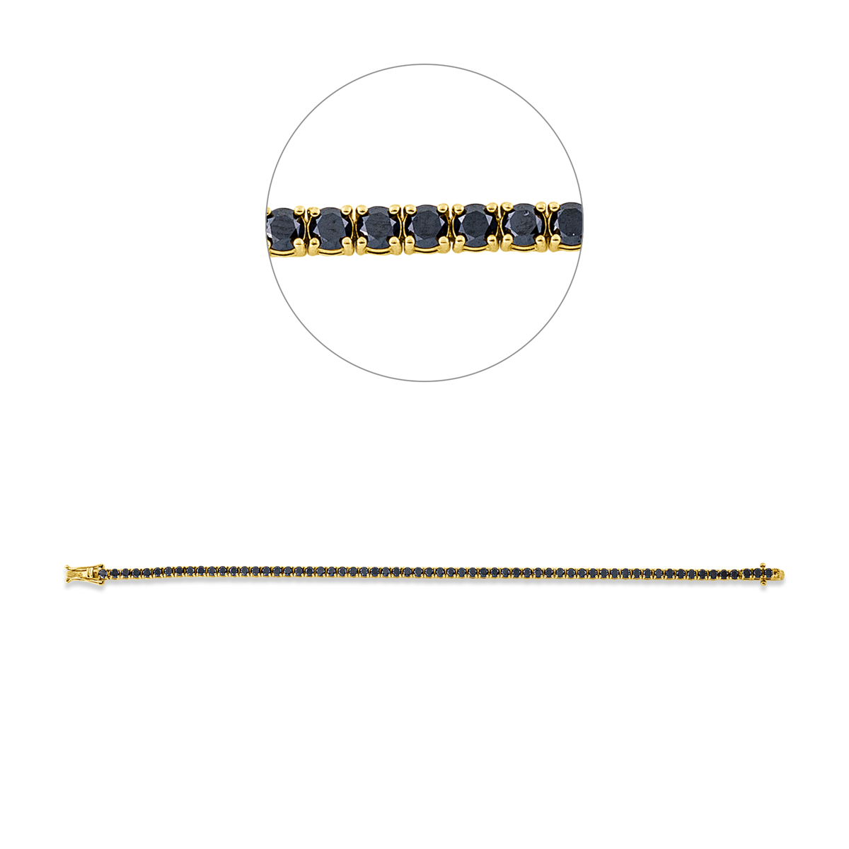 diamond full cut  tennis bracelet bracelet in yellow gold