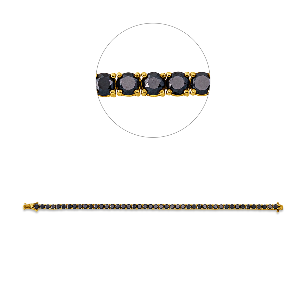 diamond full cut  tennis bracelet bracelet in yellow gold
