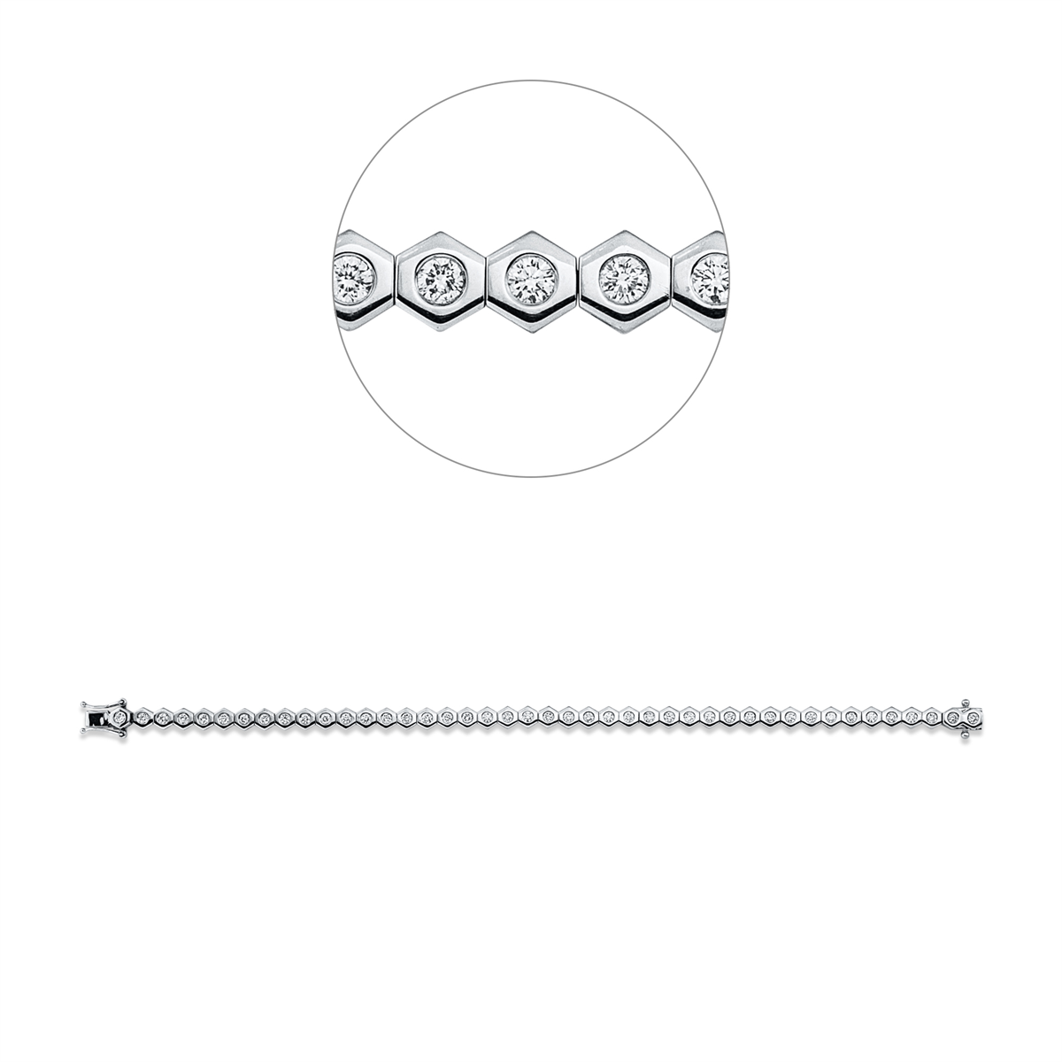 diamond full cut  tennis bracelet bracelet in white gold