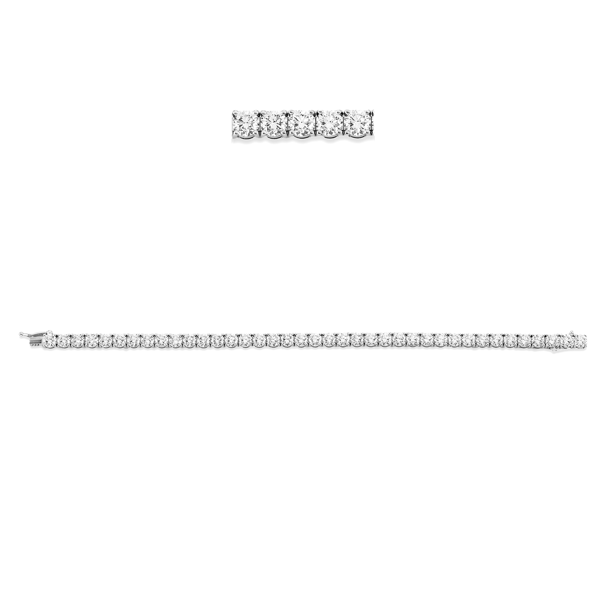 diamond full cut  tennis bracelet bracelet in white gold