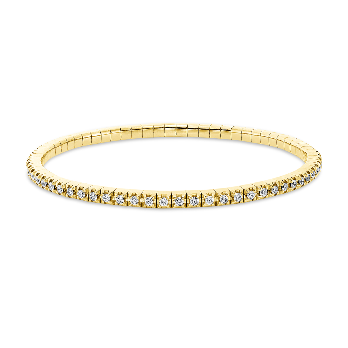 diamond full cut  flex bracelet in yellow gold