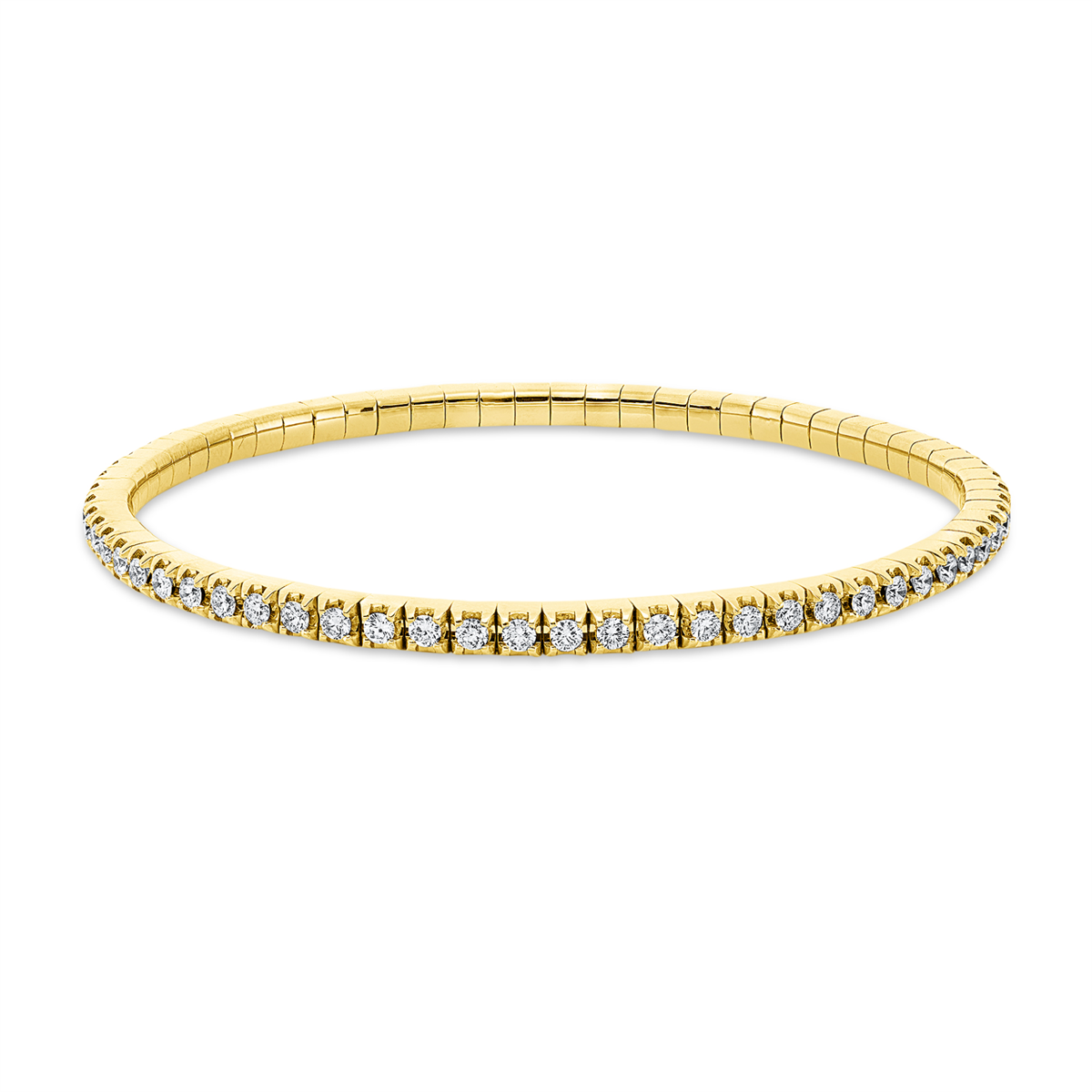 diamond full cut  flex bracelet in yellow gold