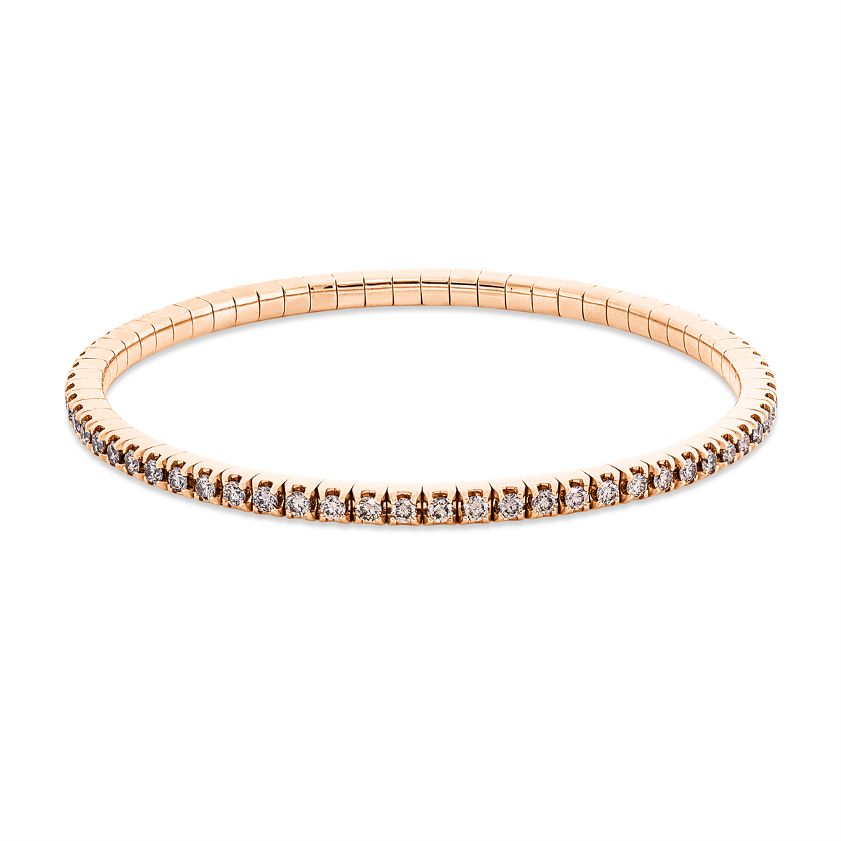 diamond full cut  flex bracelet in red gold