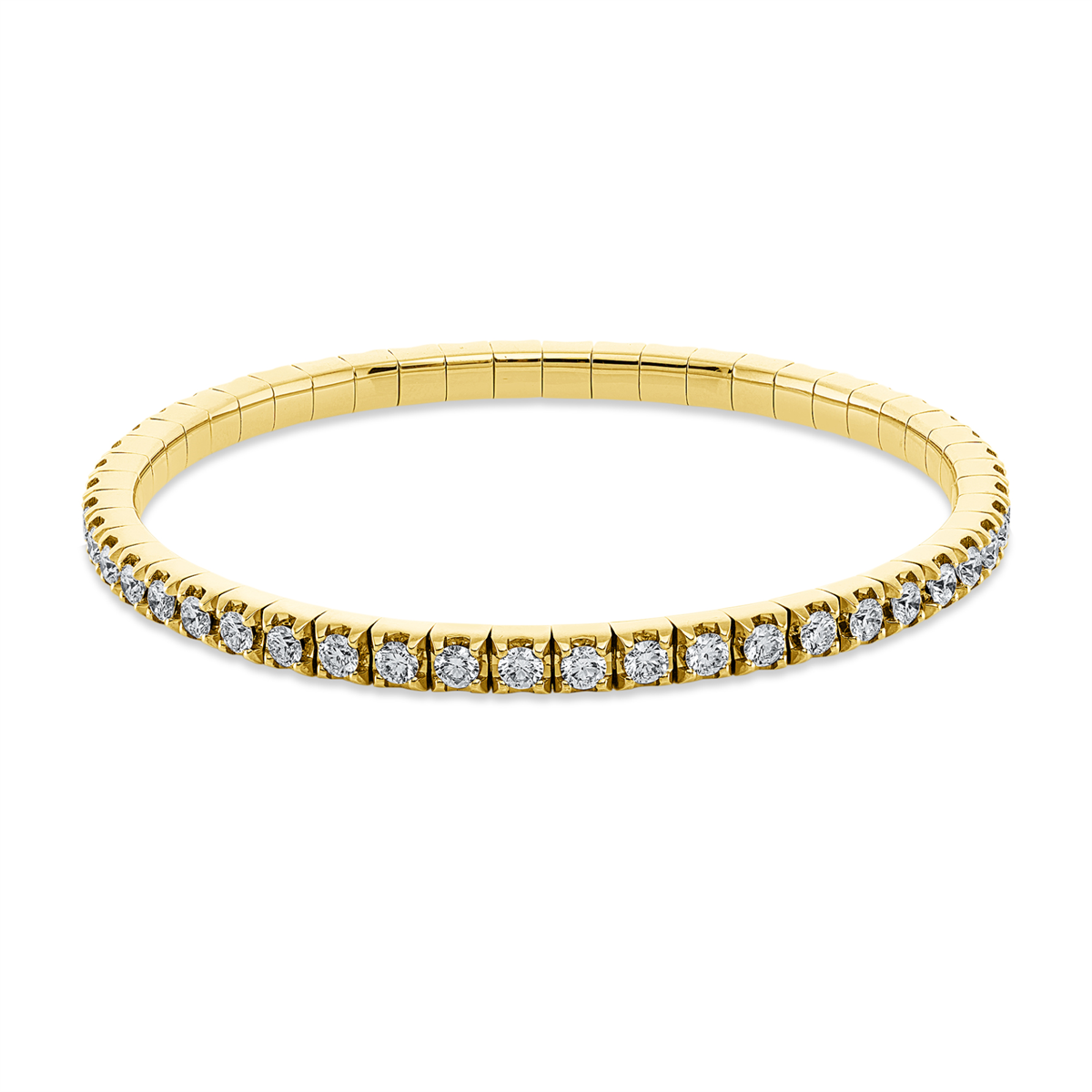 diamond full cut  flex bracelet in yellow gold