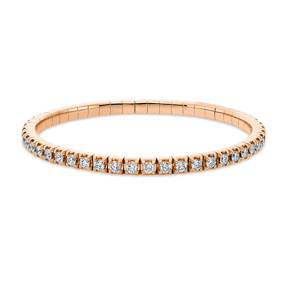 diamond full cut  flex bracelet in red gold